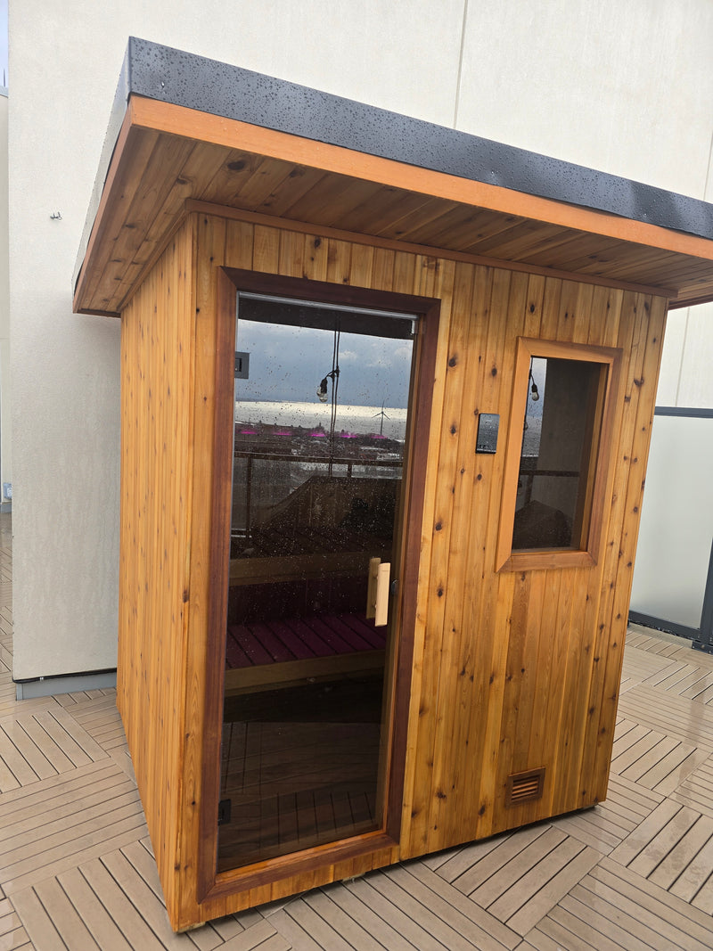 Load image into Gallery viewer, Traditional Outdoor Sauna - 5x6 panel built