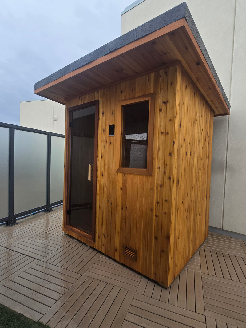 Load image into Gallery viewer, Traditional Outdoor Sauna - 5x6 panel built
