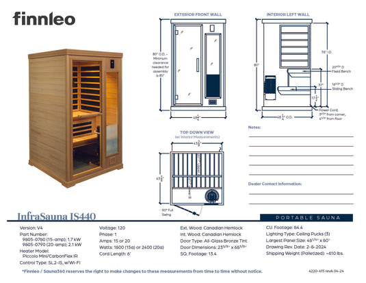 IS440 InfraSauna - Traditional + Infrared