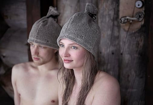 Sauna Hat - Linen Terry / Brown by Rento