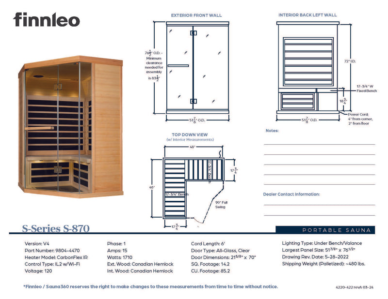 Load image into Gallery viewer, S-870 Series 3-Person Low EMR/Low EF Infrared Sauna
